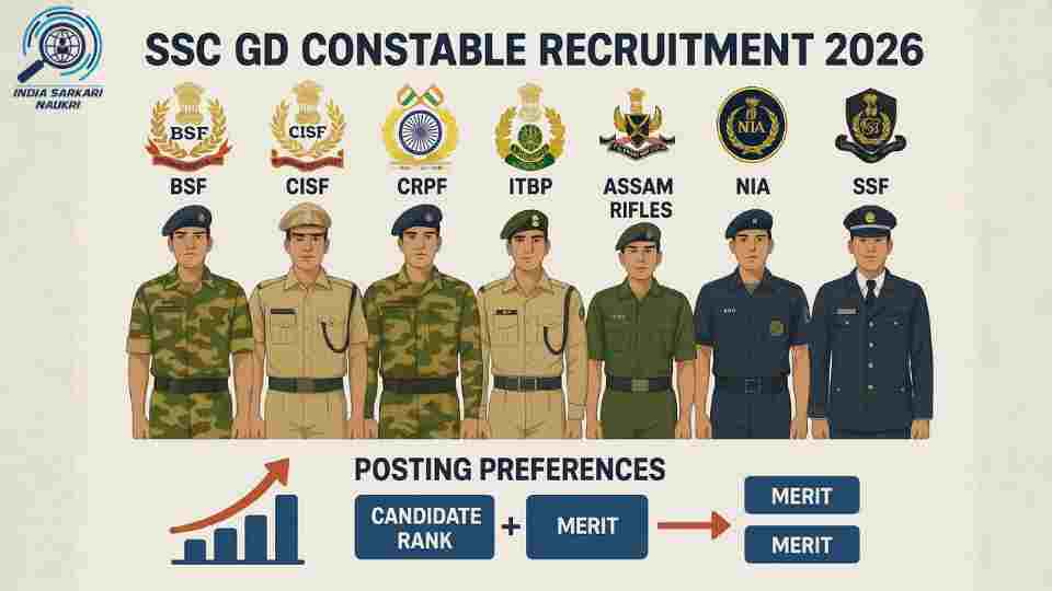 Departments Available Under SSC GD Constable Recruitment 2026 and How Your Rank Decides Your Posting